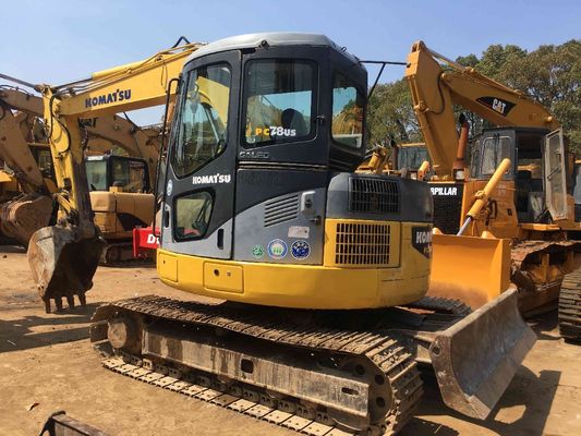 Yellow Used Crawler Excavator Komatsu PC78US-6 Construction Equipment Earthmoving